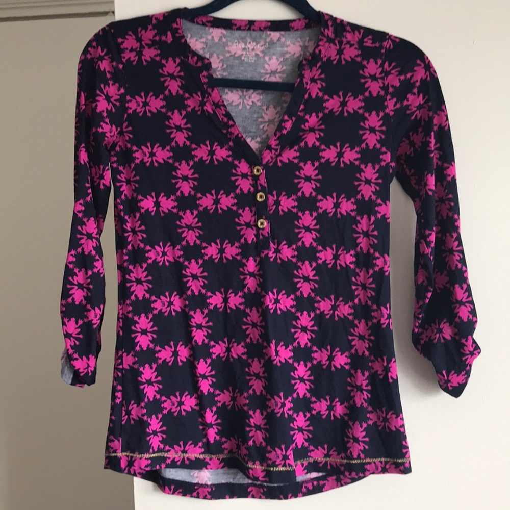 Lilly Pulitzer Gold Button Top
